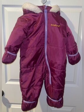 Pink Platinum baby 12-18 months puffer snow suit zip hooded